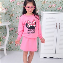 女童装米奇春秋款套装长袖米奇童裙套装女童装韩版休闲套装秋款