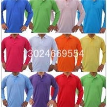 秋翻领长袖文化衫定制长袖文化衫长袖广告衫定做空白T恤polo衫