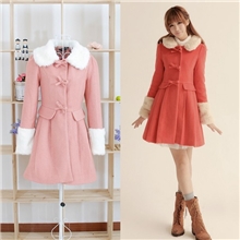 2013新款韩版秋冬装毛呢外套女装毛领毛呢大衣女修身