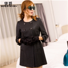 【企业集采】堡爵2013秋装新款海宁真皮韩版修身绵羊小皮衣外套