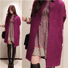 2013秋冬季新款加厚韩版修身气质长款毛呢大衣外套女装