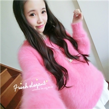 DEESSE欧洲站特价量身定做长毛水貂绒套头毛衣打底衫