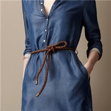 2013春装新款burbeyZARA欧美风冰丝翻领长袖修身牛仔连衣裙短