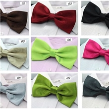 厂家直供各种纯色色丁（仿真丝）男士领结