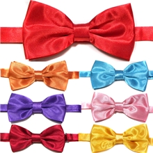 批发男女士纯色领结成人仿真丝领结蝴蝶结领带一色双层领花