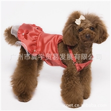 宠物服饰丝滑亮面蓬裙樱花奥钻吊带裙