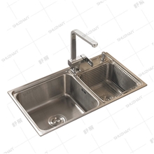 供应舒展不锈钢水槽7743双槽洗菜盆水槽