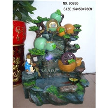 【艺品福人】福寿葫芦精致树脂假山流水喷泉礼品摆件工艺品