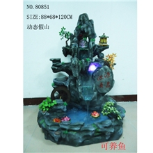 【艺品福人】厂家批发家居装饰品大件假山流水喷泉风水球风水轮