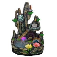 树脂假山流水喷泉工艺摆风水球鱼缸盆景创意家居饰品