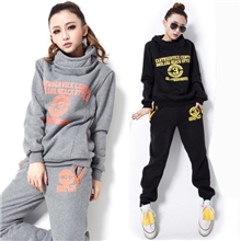 #8308#码数齐全实拍秋冬装新款韩版加厚抓绒加绒卫衣套装三件套