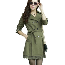 2013春秋装新款韩版双排扣修身女式风衣外套中长款女显瘦外套
