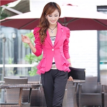 2013秋装新款女装韩版一粒扣休闲长袖修身型小西装外套女8081