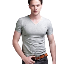 2013夏天爆款百搭T恤修身型男款短袖品牌T恤圆领V领两款可选