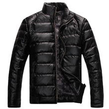 13年新款pu皮短款男士轻薄羽绒服男正品清仓韩版潮男款男装外套