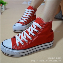 2013夏季新款帆布鞋女韩版潮高帮帆布鞋厚底松糕女鞋布鞋