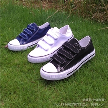 批发2013女式新款魔术贴韩版白色手绘帆布鞋时尚帆布鞋批发低帮