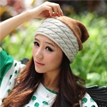 针织帽套头帽女士冬帽冬帽手工针织帽套头帽韩版针织帽3021