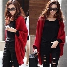 蝙蝠袖羊绒披肩长款宽松毛衣外套针织衫开衫秋装披肩批发