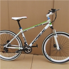 26寸白配山地自行车21速双碟刹喜玛诺变速彩白胎山地车