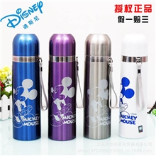 迪士尼正品儿童水杯不锈钢双层真空保温杯男女士运动水壶500ML