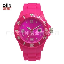 工厂硅胶手表热卖IC单历手表无日历无logo带logo13色现货