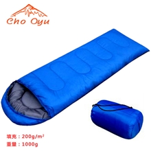 户外用品户外野营睡袋夏季午休露营睡袋200g信封带帽睡袋批发