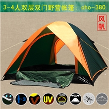 卓奥友野营帐篷户外露营帐篷双层压胶防大雨3人帐篷经典热卖款