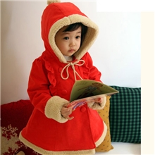 2012冬款童装毛球儿童圣诞装日韩外贸童装女童外套广东产地