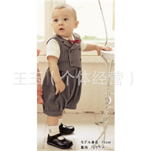 2012夏装童装爆款外贸小小绅士红红蝴蝶男宝二件套广东产地