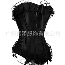 情趣内衣塑身衣黑色蕾丝边束身衣束身收腹塑身衣热销马甲束身衣