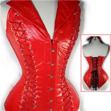 全钢骨le背背佳减肥塑身衣品牌系绳钢扣皮革束胸立领宫廷马甲4479