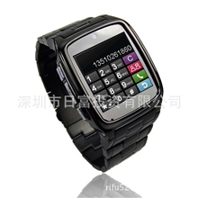 【厂家资源】经典全钢TW810手表手机触摸屏蓝牙QQ照相MP3（黑色）