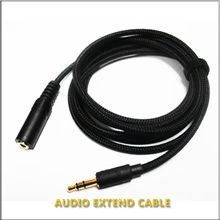 3.5mm音频线公对母延长线编织黑色1.4米适用于苹果系列