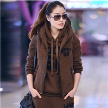 2013新款大码连帽卫衣三件套女冬装女秋冬加厚加绒卫衣休闲套装