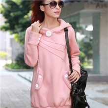 休闲套头中长款卫衣女秋冬装韩版加厚外套2013学生装女新款