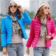 2013冬款修身保暖女装韩版羽绒棉服短款纯色糖果色立领棉衣外套