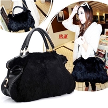 厂家直销真皮女包2014新款兔毛包毛毛包女士单肩手提斜跨包特价