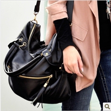 外贸批发荔枝纹流苏女包欧美休闲包复古大包斜挎单肩包时尚手提包