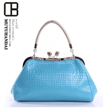 晚宴包牛皮全真皮女包鳄鱼纹手提斜挎女式包韩版新款2065