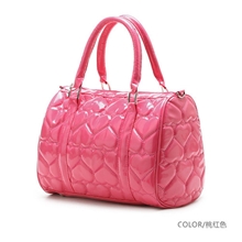 新款时尚韩版桃心手提包漆皮糖果色潮包包白沟女包批发