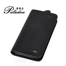 新款男士钱包普拉豆新品纯牛皮男士拉链款钱包卡包皮夹4680