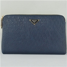 鸵鸟纹男士手抓包PRA*牛皮手拿包休闲商务手包大容量长款钱包