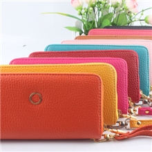 焕发皮具专供女士时尚钱包批发铜单拉链钱包女士长款手拿钱包