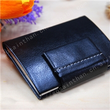 广州专业名片盒厂家爆款商务磁性弧型翻盖金属名片盒可定做真皮