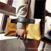 厂家直销韩版2012新款女包批发拼接撞色包折叠手拿包手抓包包