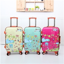 正品INANNA动物园可爱铝框箱拉杆箱万向轮24寸行李箱