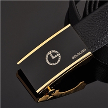 双面头层牛皮皮带自动扣男士腰带纯铜高档型