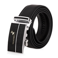 香港啄木鸟高档男士品牌自动扣牛皮皮带休闲时尚真皮腰带批发代发