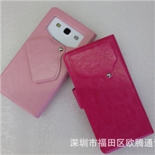 批发万能吸盘皮套厂家直销适用3.5-5.5寸手机皮套侧翻插卡皮套
